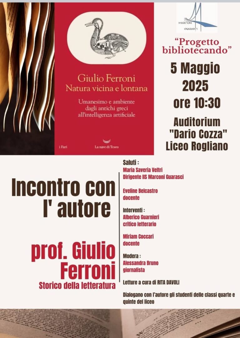 Incontro con l’autore – prof. Giulio FERRONI